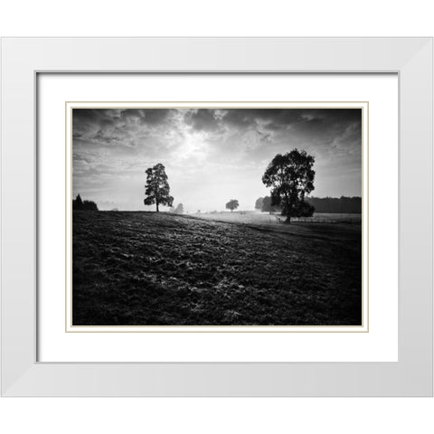 Breaking Light White Modern Wood Framed Art Print with Double Matting by Henson, Martin