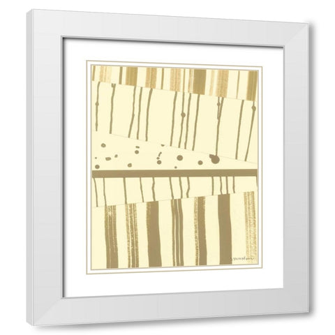 Papyrus Collage I White Modern Wood Framed Art Print with Double Matting by Lam, Vanna