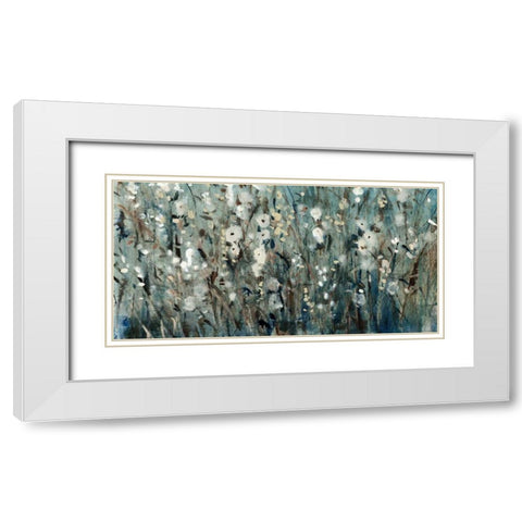 White Blooms with Navy I White Modern Wood Framed Art Print with Double Matting by OToole, Tim