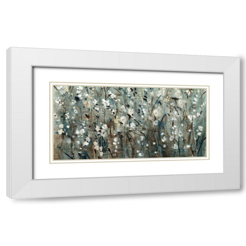 White Blooms with Navy II White Modern Wood Framed Art Print with Double Matting by OToole, Tim