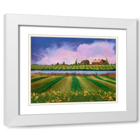 Idyllic Farm II White Modern Wood Framed Art Print with Double Matting by Vest, Chris