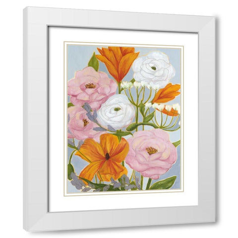 Morning Bouquet I White Modern Wood Framed Art Print with Double Matting by Popp, Grace