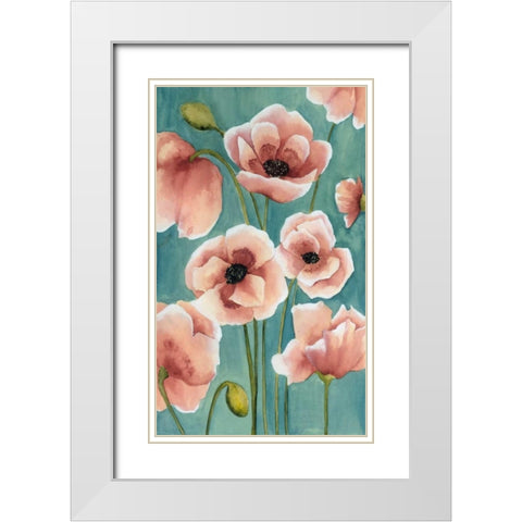 Freckled Poppies II White Modern Wood Framed Art Print with Double Matting by Popp, Grace