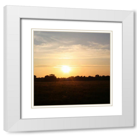Sunset Field I White Modern Wood Framed Art Print with Double Matting by Bell, Lillian