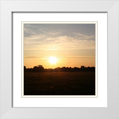 Sunset Field I White Modern Wood Framed Art Print with Double Matting by Bell, Lillian