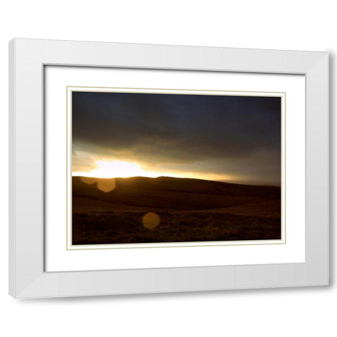 Stormy Sunset I White Modern Wood Framed Art Print with Double Matting by Bell, Lillian