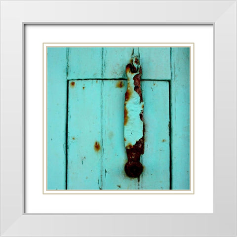 Rustic Turquoise Details I White Modern Wood Framed Art Print with Double Matting by Bell, Lillian