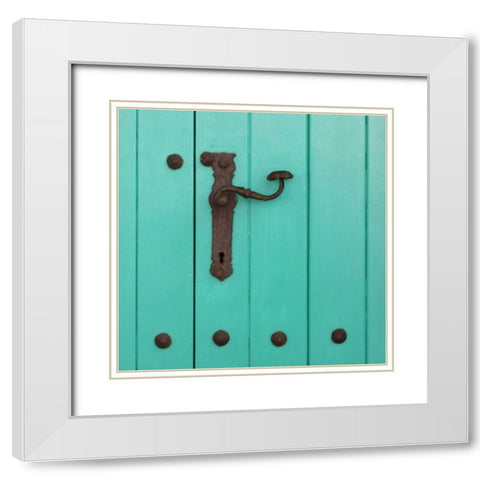 Rustic Turquoise Details II White Modern Wood Framed Art Print with Double Matting by Bell, Lillian