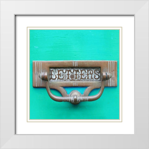 Rustic Turquoise Details III White Modern Wood Framed Art Print with Double Matting by Bell, Lillian