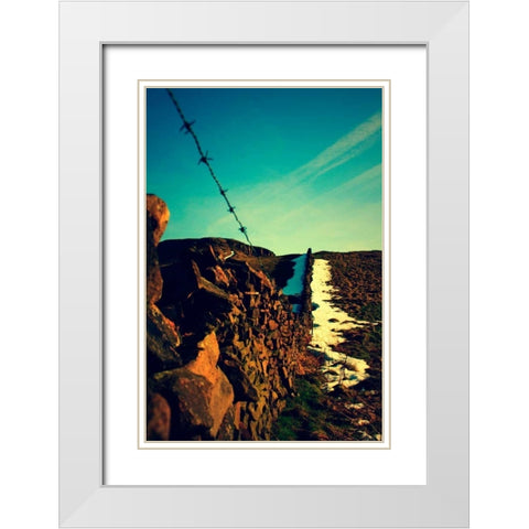 Blue Skies I White Modern Wood Framed Art Print with Double Matting by Bell, Lillian