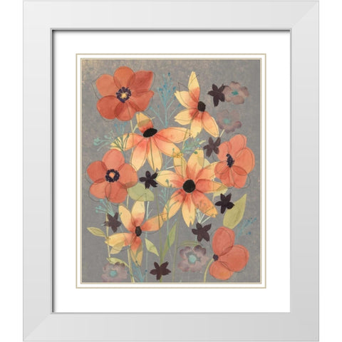 Offset Botanicals I White Modern Wood Framed Art Print with Double Matting by Popp, Grace