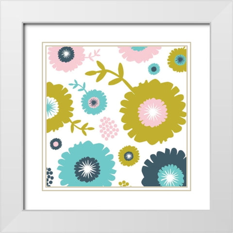 Garden Floral I White Modern Wood Framed Art Print with Double Matting by Ketchum, Nicole
