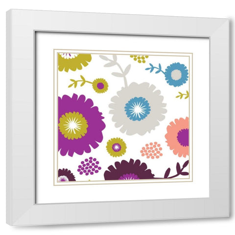 Garden Floral IV White Modern Wood Framed Art Print with Double Matting by Ketchum, Nicole