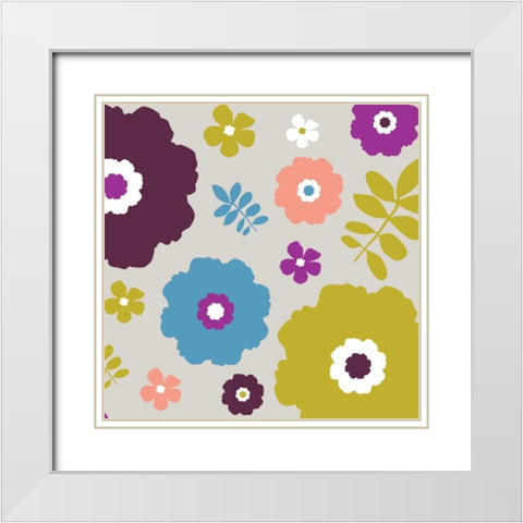 Sweet Floral III White Modern Wood Framed Art Print with Double Matting by Ketchum, Nicole