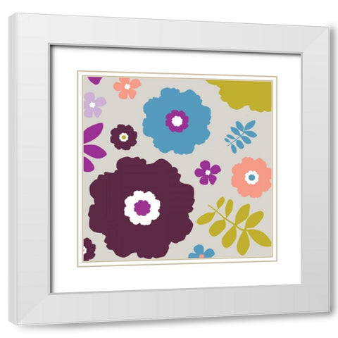 Sweet Floral IV White Modern Wood Framed Art Print with Double Matting by Ketchum, Nicole