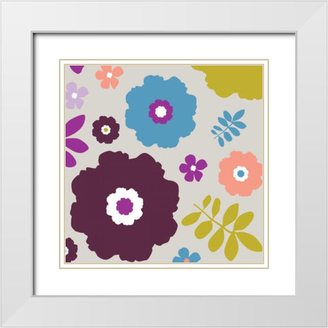 Sweet Floral IV White Modern Wood Framed Art Print with Double Matting by Ketchum, Nicole