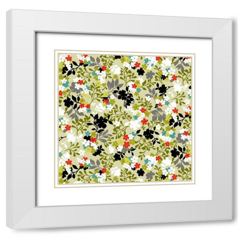 Costa del Flores I White Modern Wood Framed Art Print with Double Matting by Hoffman, Katia