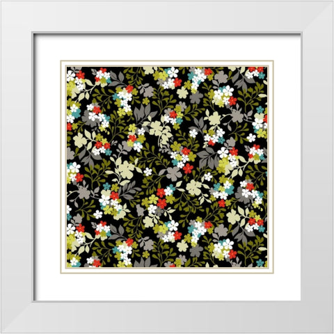 Costa del Flores II White Modern Wood Framed Art Print with Double Matting by Hoffman, Katia