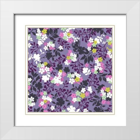 Costa del Flores V White Modern Wood Framed Art Print with Double Matting by Hoffman, Katia