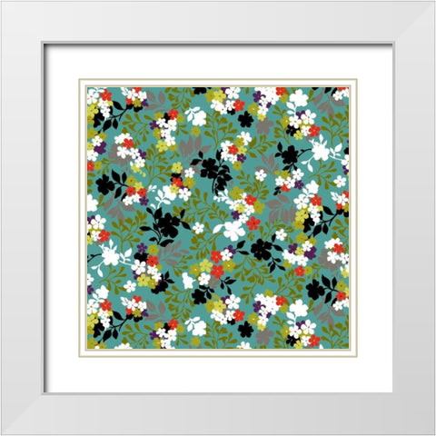 Costa del Flores VI White Modern Wood Framed Art Print with Double Matting by Hoffman, Katia
