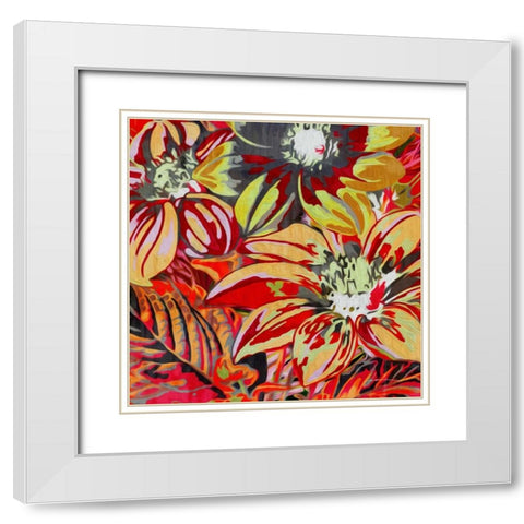 Spring Mix II White Modern Wood Framed Art Print with Double Matting by Burghardt, James