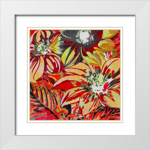 Spring Mix II White Modern Wood Framed Art Print with Double Matting by Burghardt, James