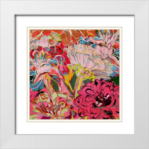 Spring Mix IV White Modern Wood Framed Art Print with Double Matting by Burghardt, James