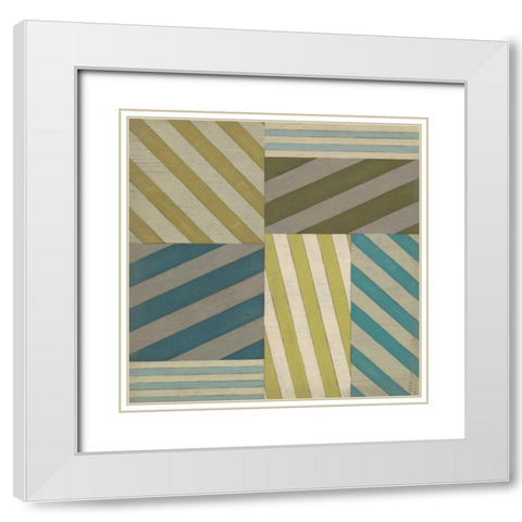 Nautical Stripes I White Modern Wood Framed Art Print with Double Matting by Vess, June Erica