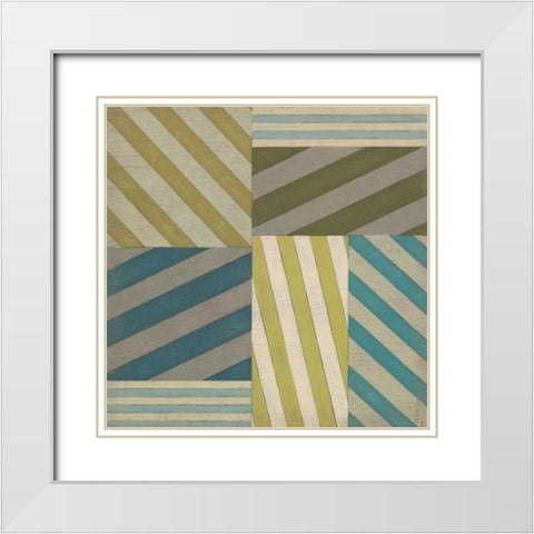 Nautical Stripes I White Modern Wood Framed Art Print with Double Matting by Vess, June Erica
