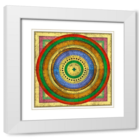 Measurement Tiles II White Modern Wood Framed Art Print with Double Matting by Burghardt, James
