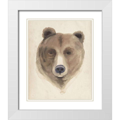 Watercolor Animal Study VI White Modern Wood Framed Art Print with Double Matting by Popp, Grace
