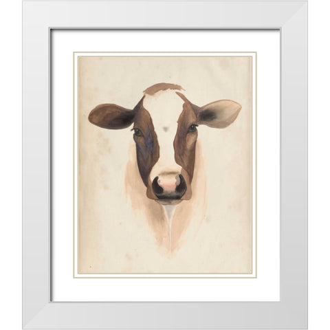 Watercolor Animal Study VII White Modern Wood Framed Art Print with Double Matting by Popp, Grace