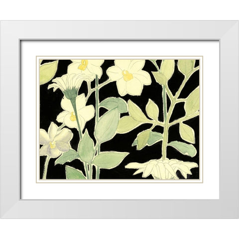 White Night Flowers II White Modern Wood Framed Art Print with Double Matting by Popp, Grace
