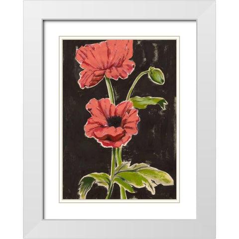 Haloed Poppies I White Modern Wood Framed Art Print with Double Matting by Popp, Grace