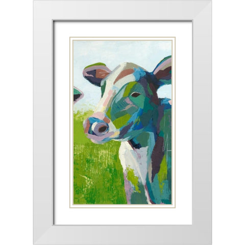 Painterly Cow III White Modern Wood Framed Art Print with Double Matting by Popp, Grace