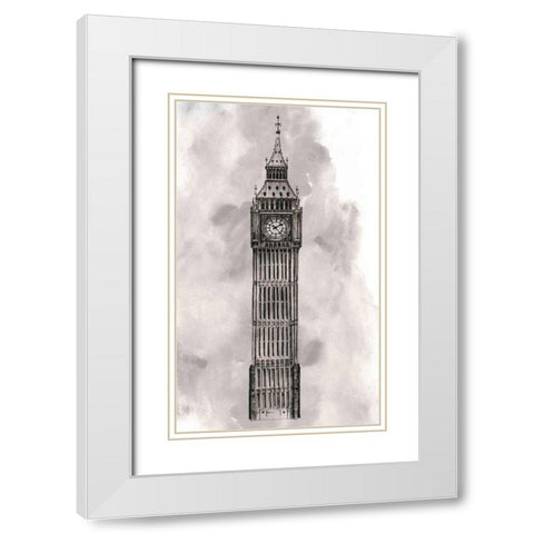 World Landmarks I White Modern Wood Framed Art Print with Double Matting by Popp, Grace