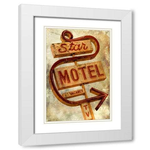 Vintage LA XIII White Modern Wood Framed Art Print with Double Matting by Malek, Honey