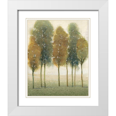 Beyond the Trees II White Modern Wood Framed Art Print with Double Matting by OToole, Tim