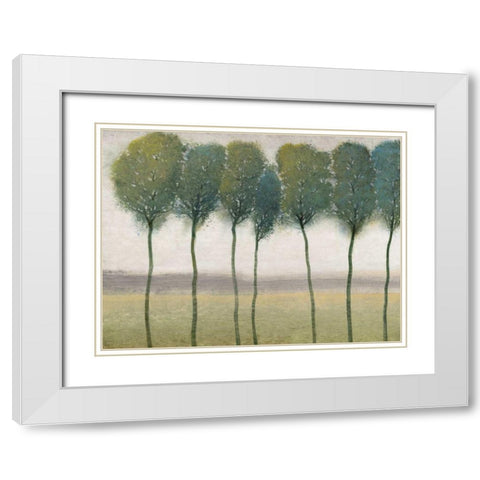 Row of Trees I White Modern Wood Framed Art Print with Double Matting by OToole, Tim