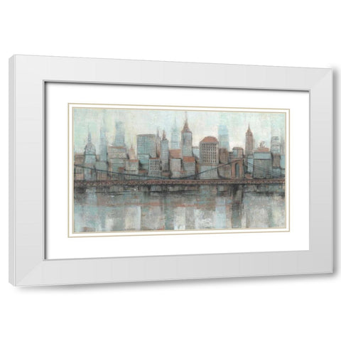 City Center I White Modern Wood Framed Art Print with Double Matting by OToole, Tim