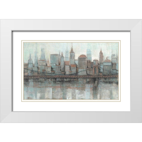 City Center I White Modern Wood Framed Art Print with Double Matting by OToole, Tim