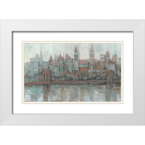 City Center II White Modern Wood Framed Art Print with Double Matting by OToole, Tim