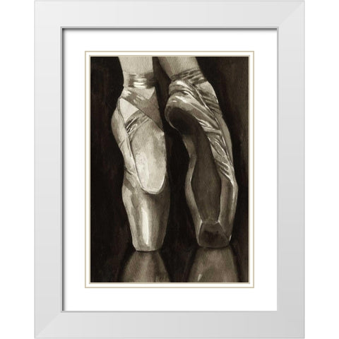 Ballet Shoes I White Modern Wood Framed Art Print with Double Matting by Popp, Grace