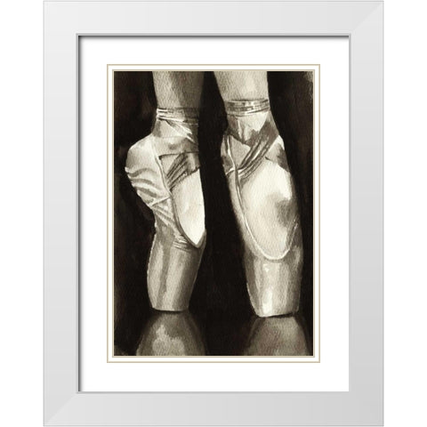 Ballet Shoes II White Modern Wood Framed Art Print with Double Matting by Popp, Grace