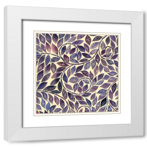 Amethyst Swirls I White Modern Wood Framed Art Print with Double Matting by Popp, Grace