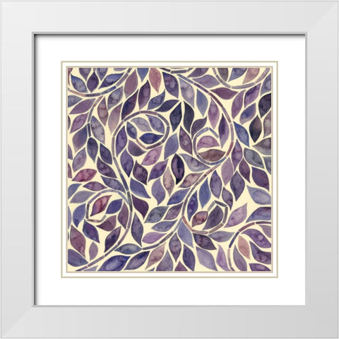 Amethyst Swirls IV White Modern Wood Framed Art Print with Double Matting by Popp, Grace