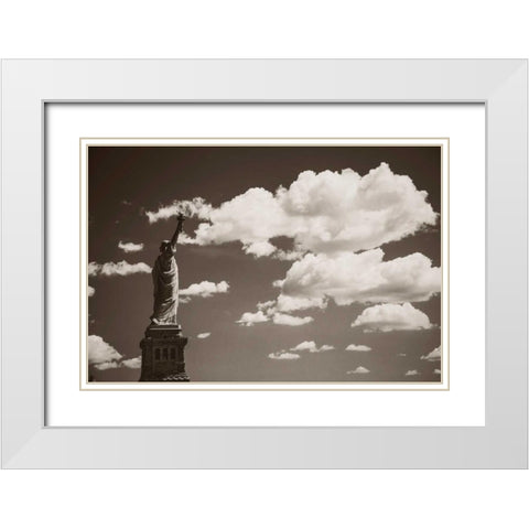 Liberty in the Clouds White Modern Wood Framed Art Print with Double Matting by Brooknam, John