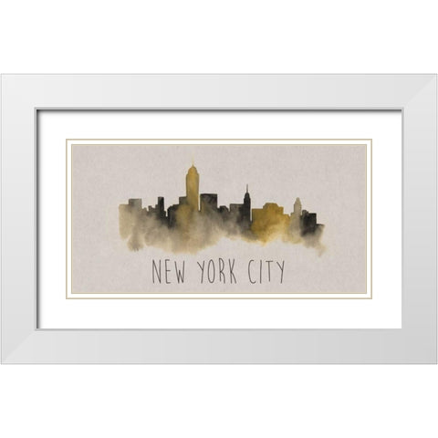 City Silhouettes V White Modern Wood Framed Art Print with Double Matting by Popp, Grace