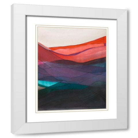 Red Hills II White Modern Wood Framed Art Print with Double Matting by Fuchs, Jodi