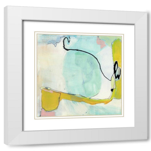 Travelogue II White Modern Wood Framed Art Print with Double Matting by Fuchs, Jodi